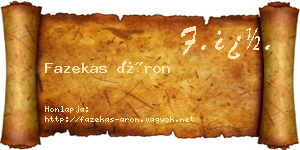 Fazekas Áron névjegykártya