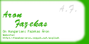 aron fazekas business card